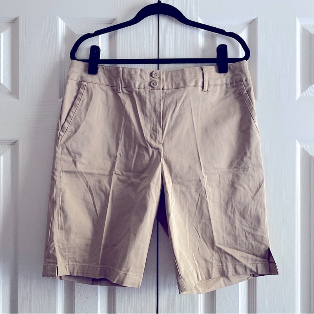 COVINGTON CLASSIC COTTON STRETCH KHAKI TAN BERMUDA SHORTS COASTAL PREPPY 12